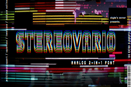 STEREOVARIO | 2-in-1 Font + Extras, a Sans Serif Font by Ckybe's Corner