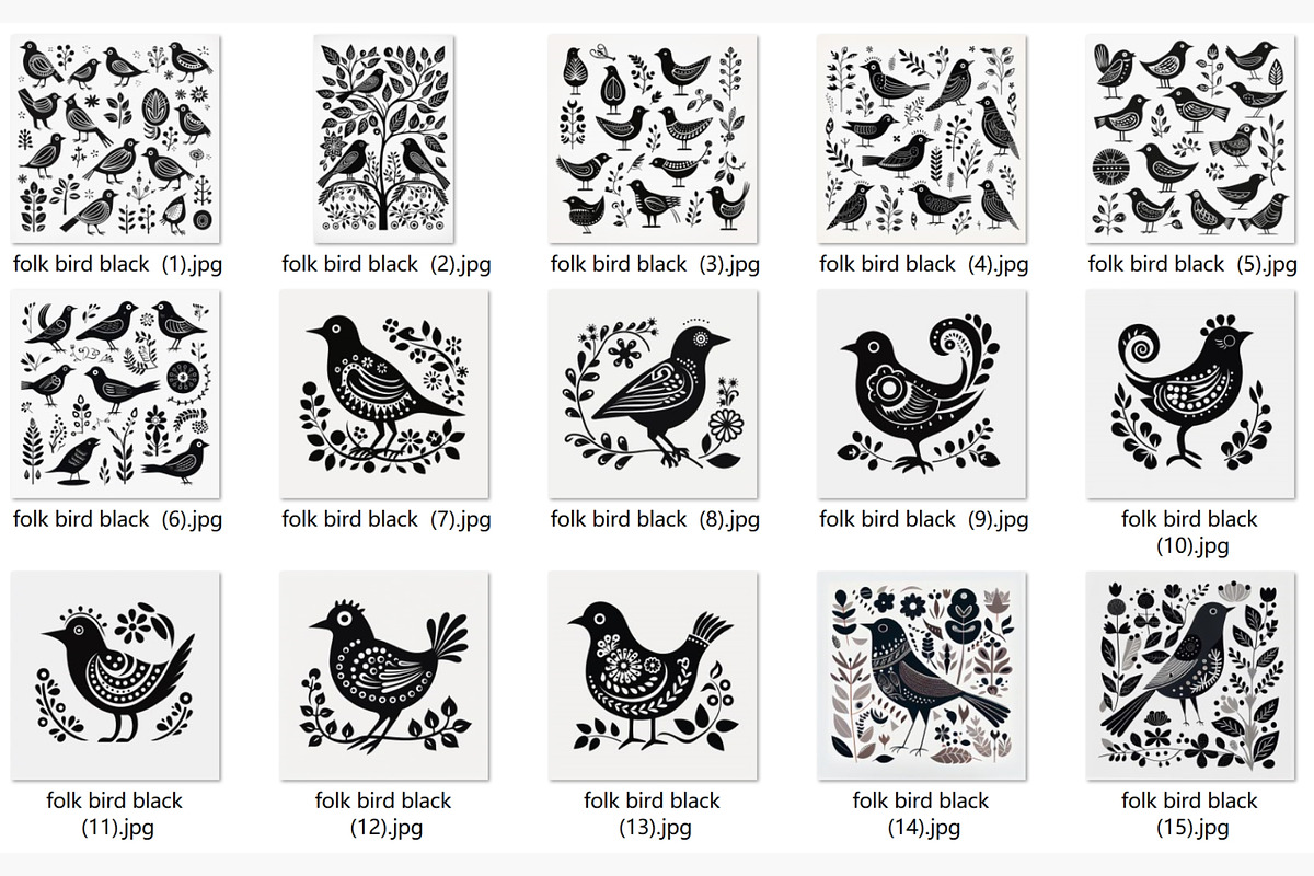 15 folk black bird wall art print, a Decorative Illustration by ARTOZEN DIGITAL (Photo 12 of 12)