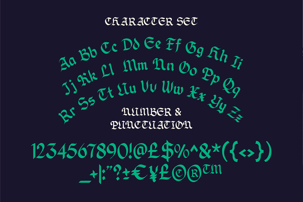 Quembey – Retro Horror Blackletter, a Blackletter Font by Tiptop Graphic (Photo 3 of 9)