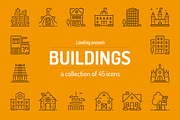 Buildings Line Icons, an Outline Icon by PixelBazaar (Thumbnail 1 of 2)