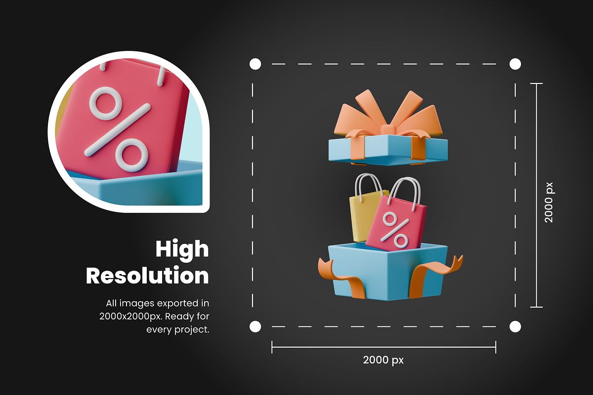 Black Friday Icon Set, an Object 3D Model by Flat Icons (Photo 4 of 8)