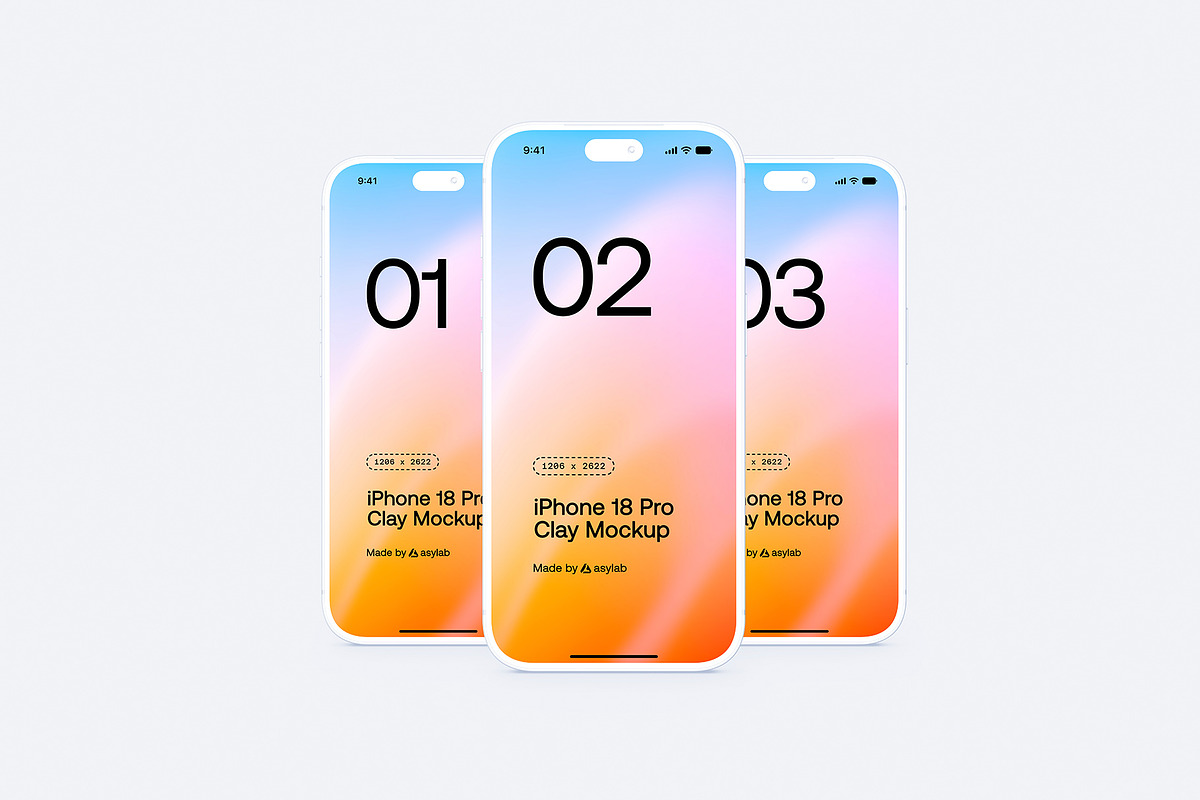 iPhone 18 Pro Clay - 24 Mockups, an iPhone Mockup by Asylab (Photo 16 of 54)