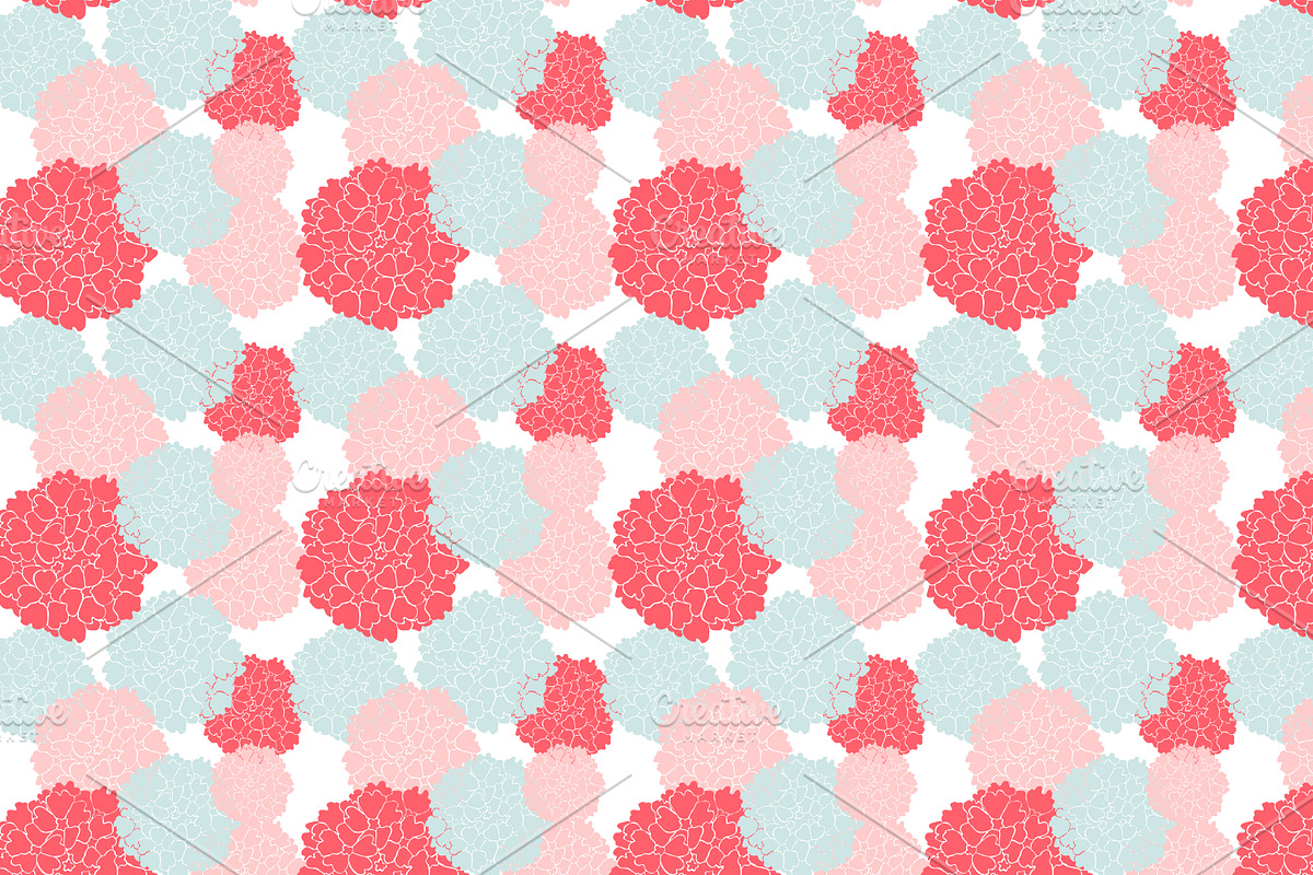 12 Pink Blue Floral Patterns Set preview 4