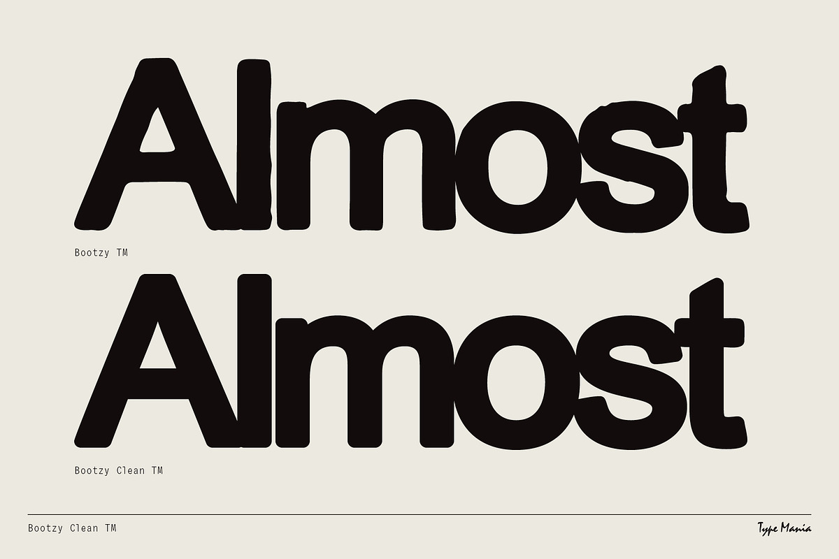 Bootzy Clean TM, a Sans Serif Font by Type Mania (Photo 4 of 12)