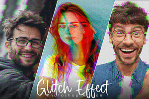 Glitch Photoshop Action, an Action Add-On by Vatdesign