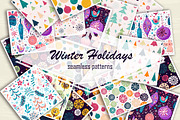 Winter holidays seamless patterns, a Pattern Graphic by Lidiebug (Thumbnail 1 of 3)