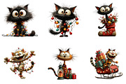 Whimsical Funny Christmas Cat, a Seasonal Illustration by fashionaddict (Thumbnail 3 of 6)
