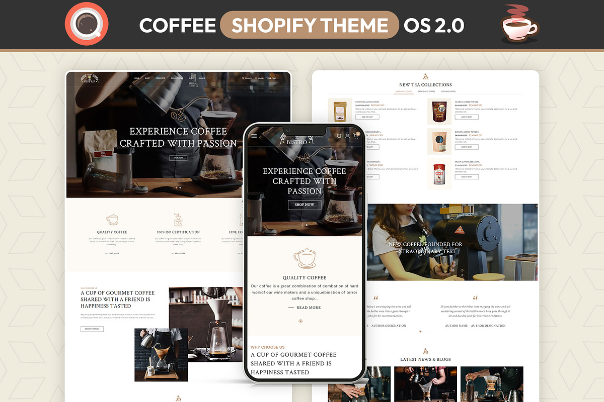 Coffee Shopify Theme, a Shopify Template by LogicGo Shopify Experts (Photo 1 of 5)