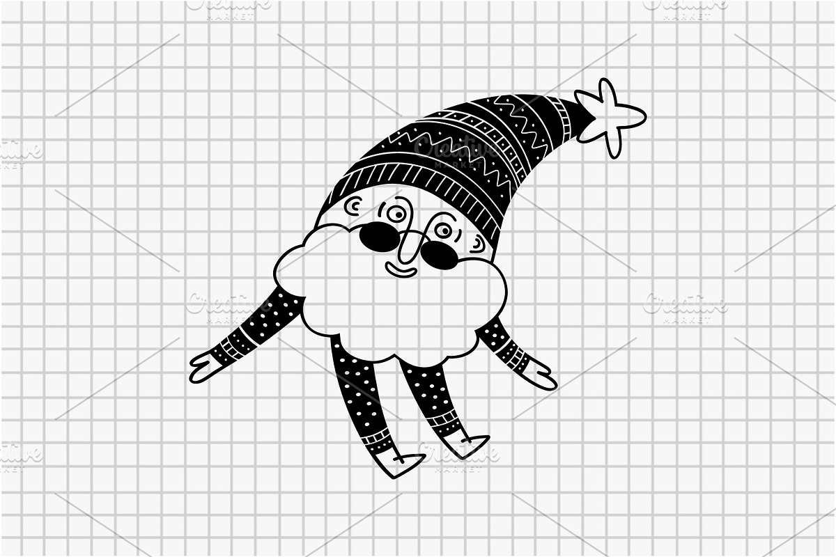 Christmas Gnomes Hand Drawn Set, an Illustration by Art's and patterns (Photo 4 of 7)