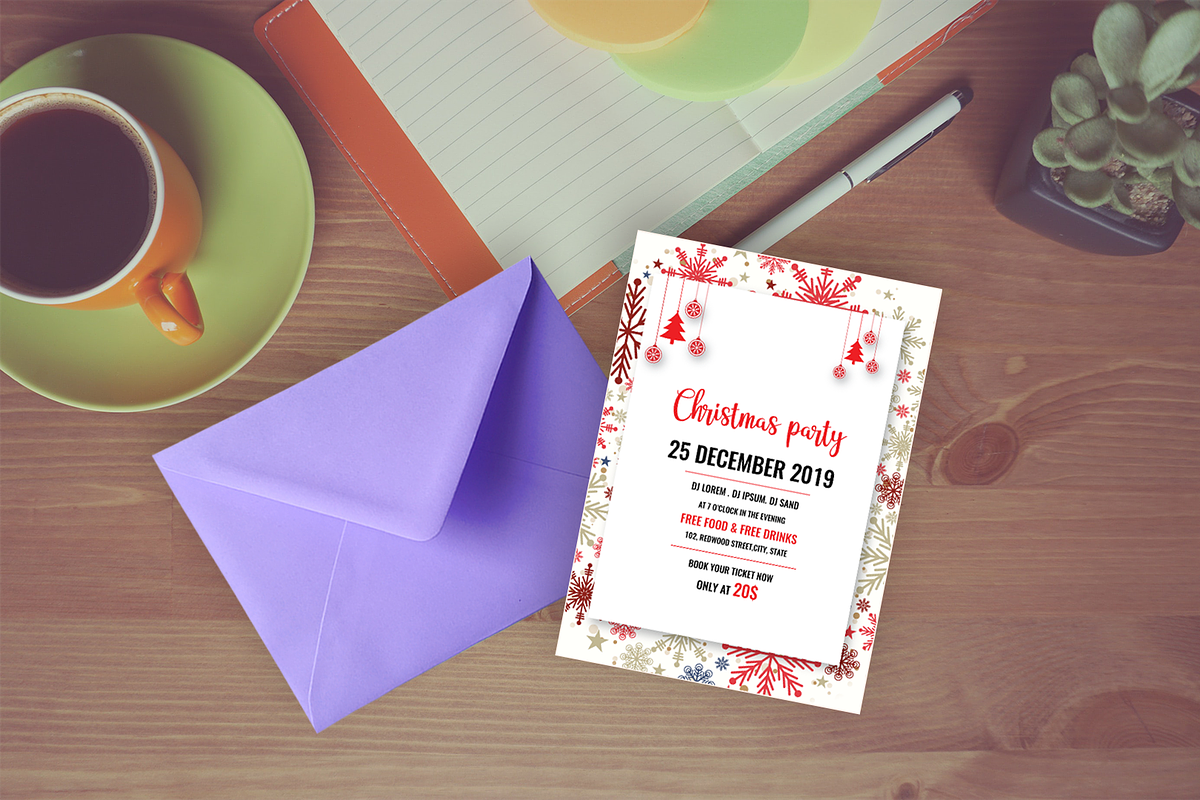 10 Christmas invitation templates, an Invitation Template by Andit themes (Photo 2 of 13)