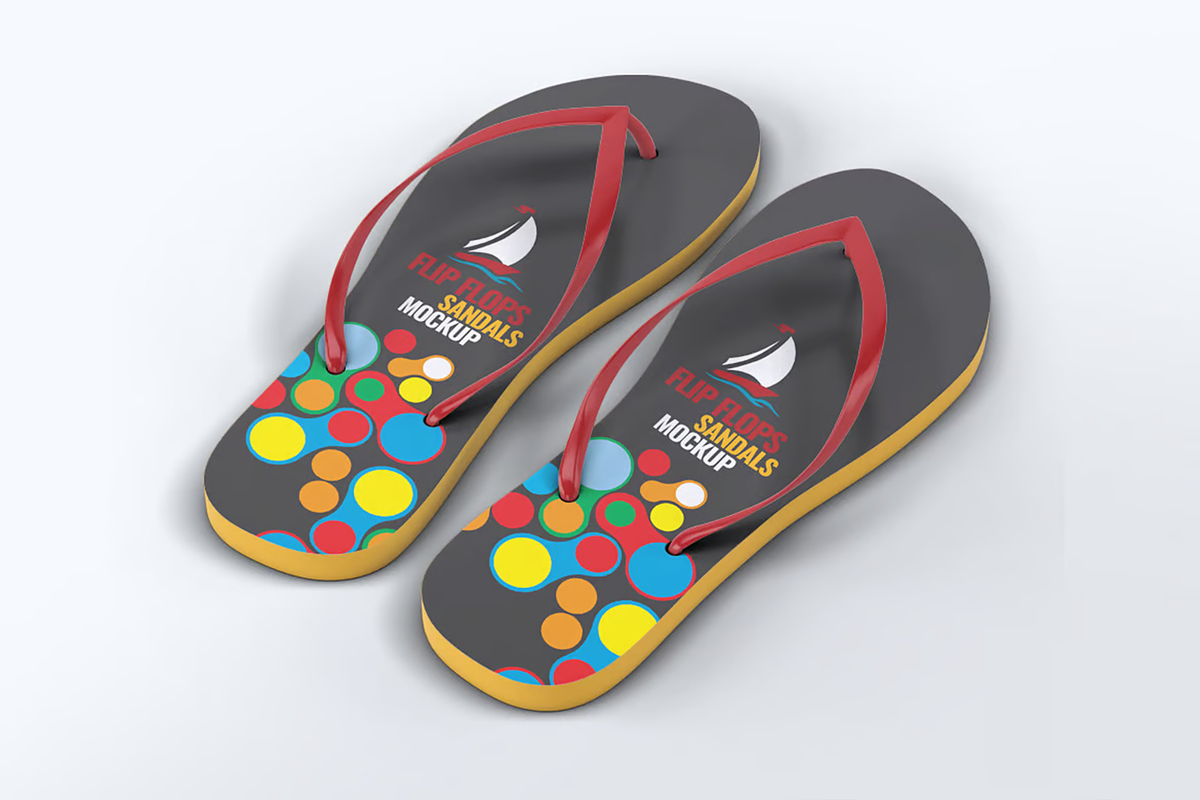 Flip Flops Sandals Mockup, an Advertising Mockup by Hubzway (Photo 1 of 9)