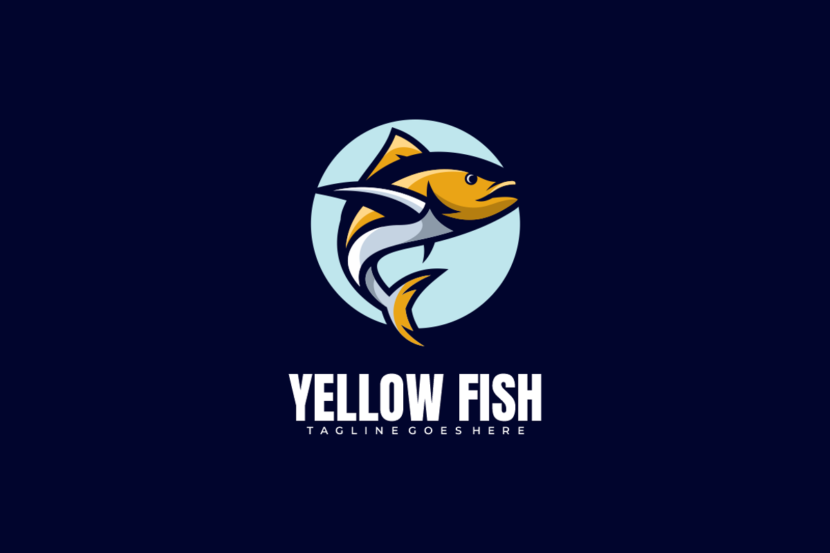 Yellow Fish Simple Mascot Logo, a Branding & Logo Template by Ibnipro1