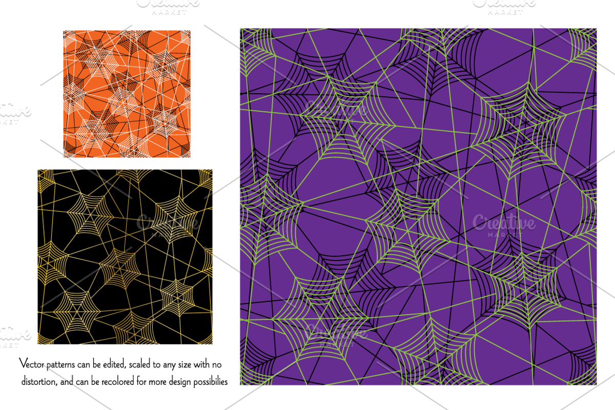 Seamless Spider Web Patterns preview 3