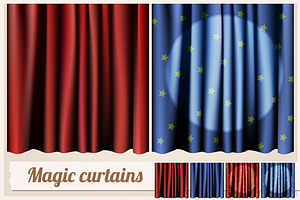 Magic red and blue curtains