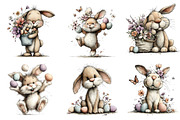 Whimsical Easter Rabbit Clipart, an Illustration by Dream Creation (Thumbnail 2 of 7)