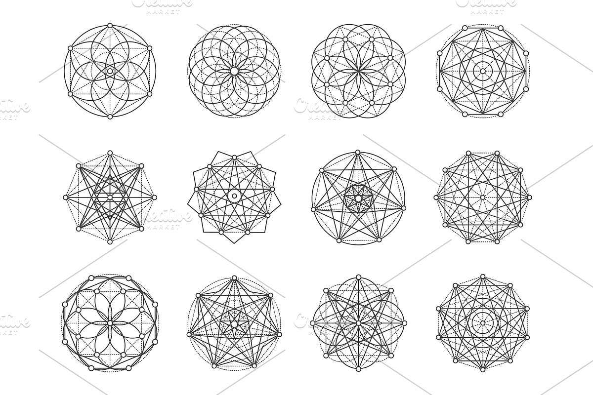 12 sacred geometry symbols, an Illustration by pixelwerk (Photo 3 of 4)