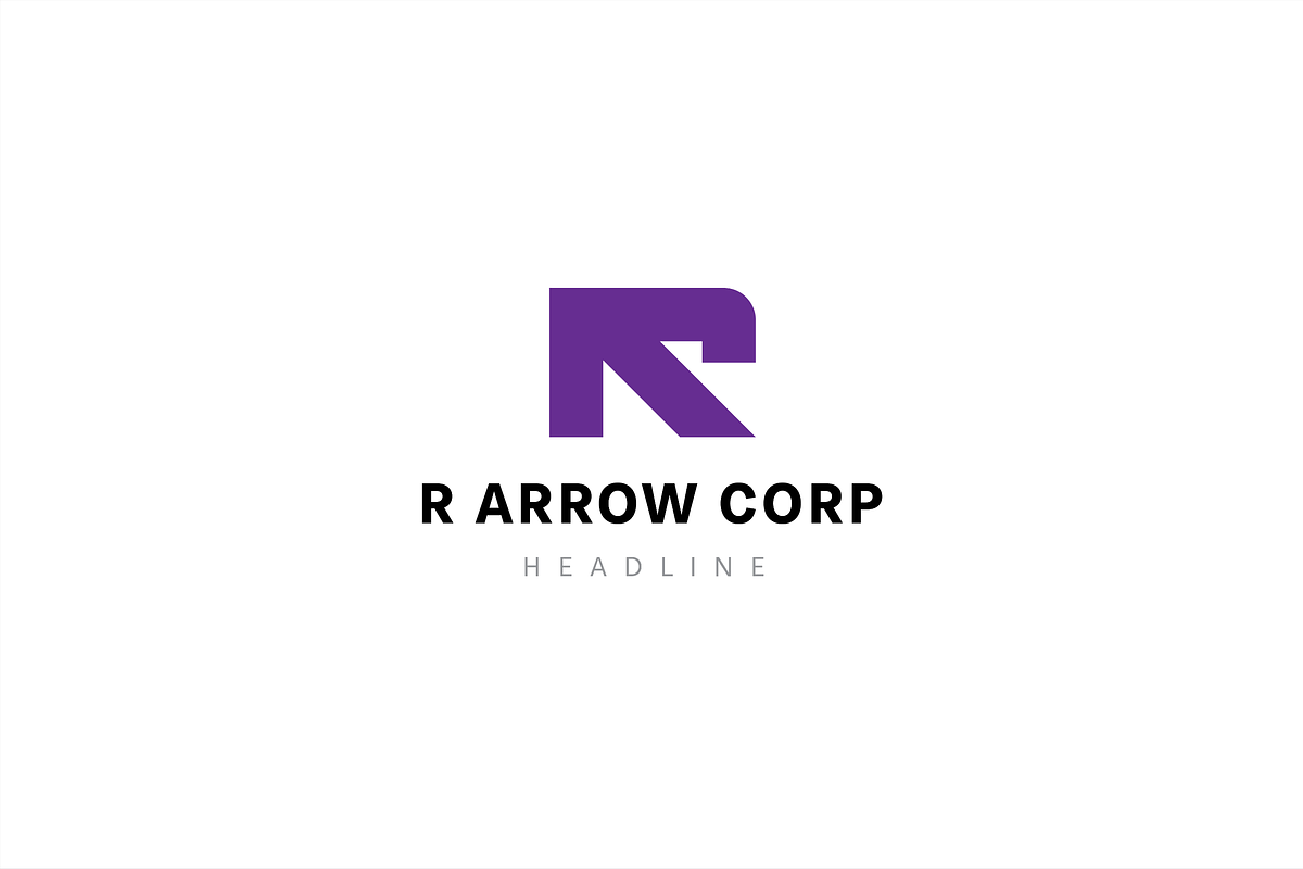 R arrow logo template., a Branding & Logo Template by Anton Akhmatov (Photo 2 of 3)