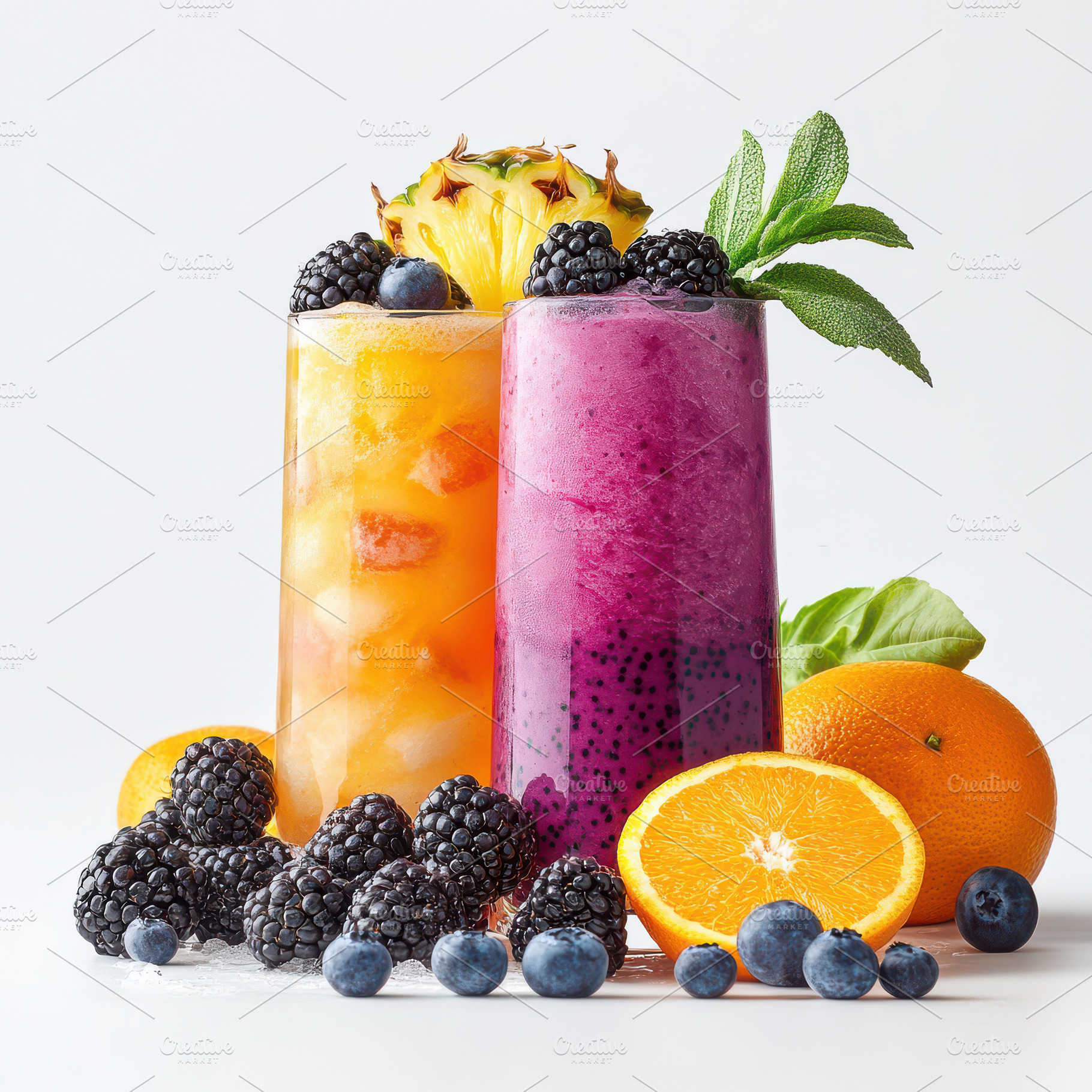 Refreshing fruit smoothies blackberr, a Food & Drink Photo by Pixeness Studio