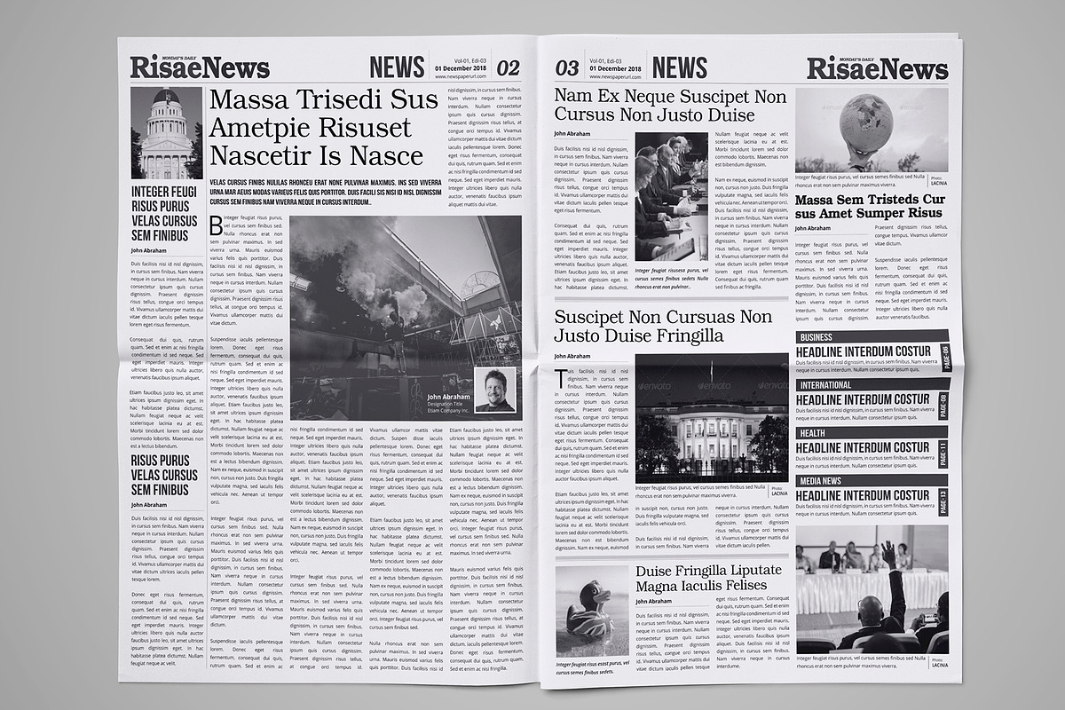 16 Page Newspaper Design v2, a Magazine Template by Miyaji75 (Photo 5 of 16)