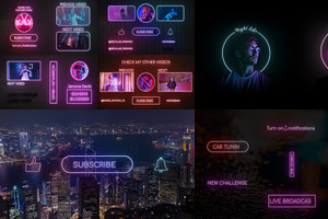 Neon Social Media Pack After Effects