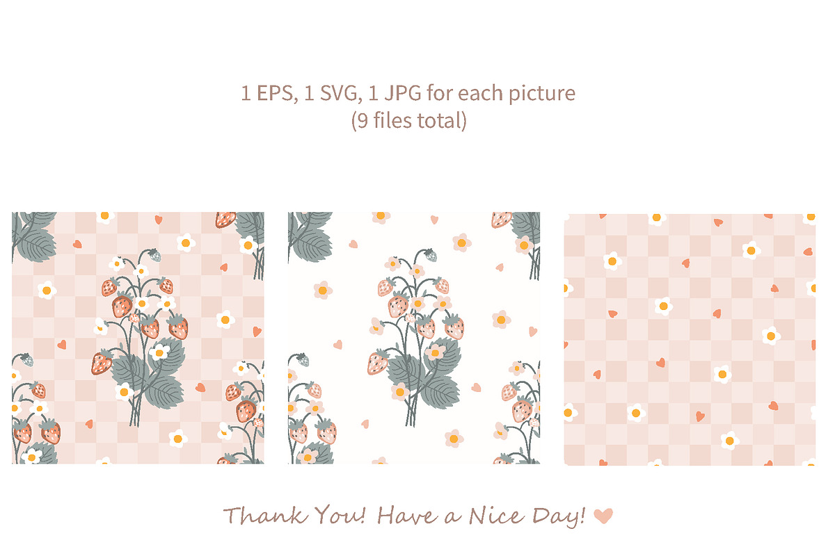 Wild Strawberry Seamless Pattern Set, a Pattern Graphic by Toltemara (Photo 2 of 3)