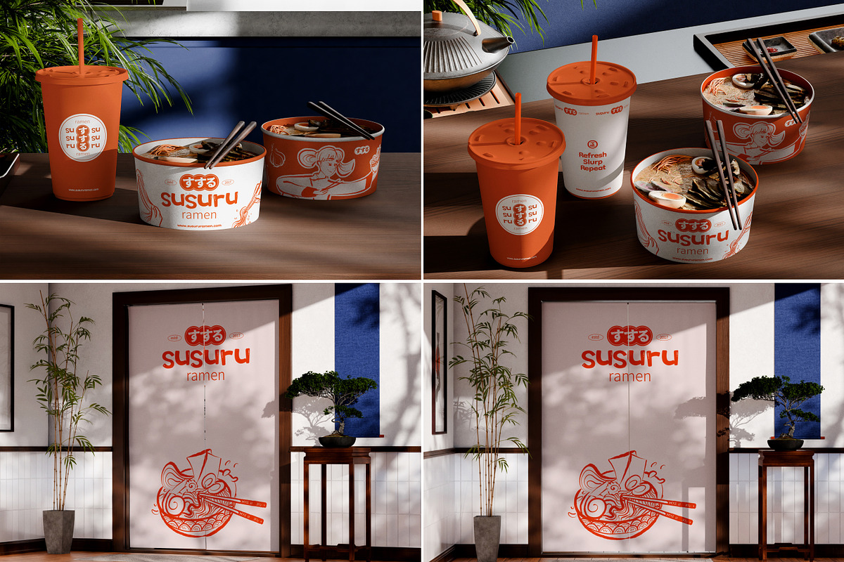36 Ramen Noodle Restaurant Mockups, a Packaging Mockup by Vitora Mockup (Photo 3 of 11)