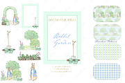 Rabbit Garden Watercolor Clipart, a Graphic by LABFcreations (Thumbnail 2 of 4)