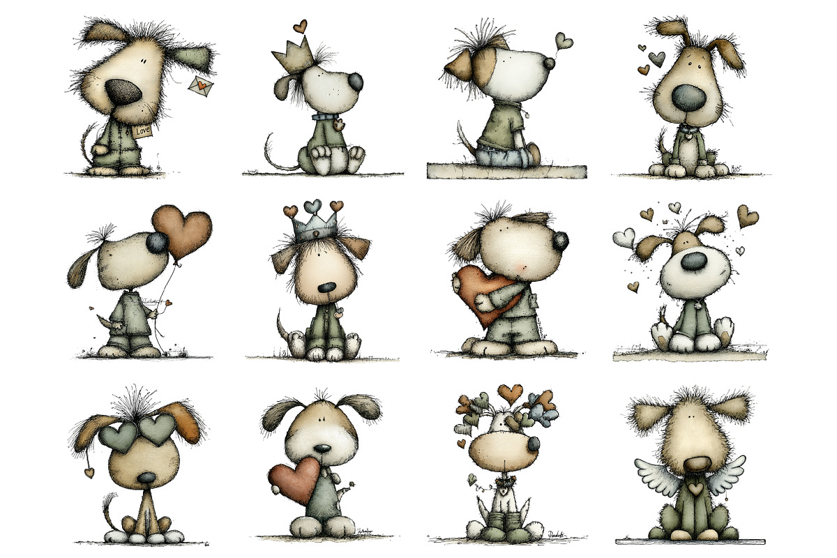 Valentines Dog Clipart, an Illustration by Design Market (Photo 2 of 3)