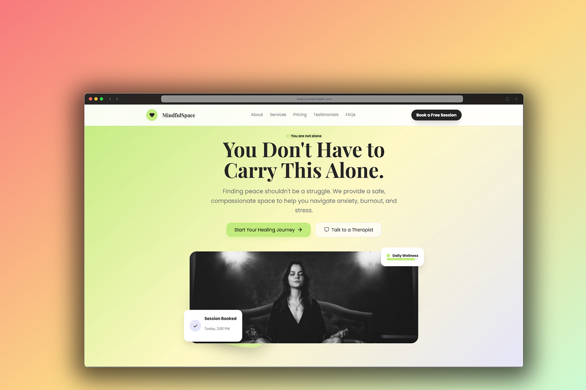 Mindful Space - Kajabi Theme, a Landing Page Template by ZohairKhanLtd (Photo 1 of 2)