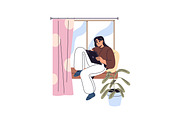 Freelance workers working online set, a Person Illustration by PaperTrident (Thumbnail 4 of 9)