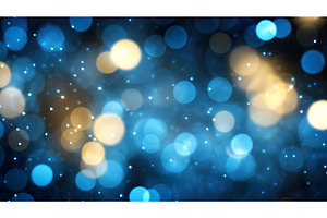 Blue and gold bokeh with sparkling, an Illustration by Lermont51