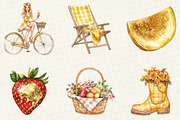 Luxury Golden Summer Clipart, an Illustration by OK Design (Thumbnail 2 of 5)