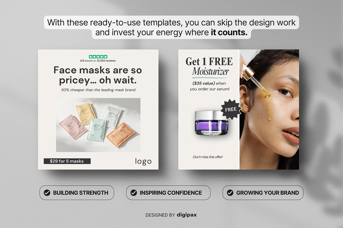 30 Skincare Static Ad Templates Meta preview 5