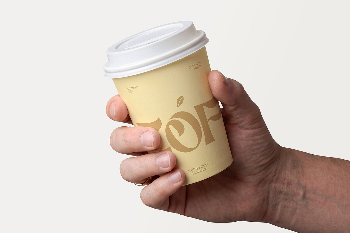 Takeaway Coffee Cup Mockup Template, a Cups & Container Mockup by graphypix (Photo 1 of 4)