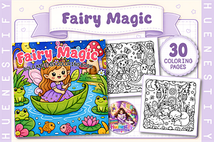 Fairy Magic Coloring Book, a Decorative Illustration by HueNestify