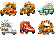 Autumn Vintage Truck Clipart, an Illustration by DreamArtGraphic (Thumbnail 3 of 4)