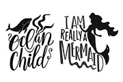 Vector mermaid 11 prints set, an Animal Illustration by JULYMILKS (Thumbnail 3 of 7)