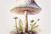 Watercolor Mushrooms Collection, a Decorative Illustration by Cam' Studio (Thumbnail 9 of 10)