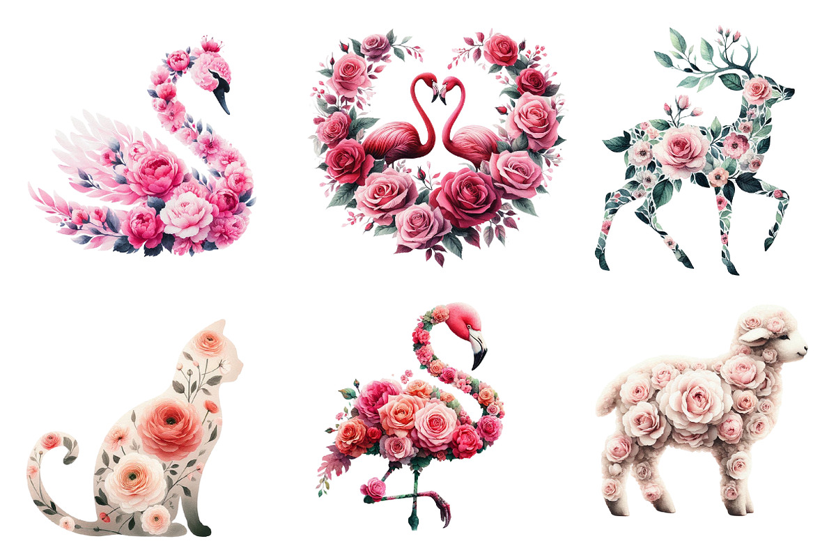 Valentine's Day Animal with Rose, an Illustration by Designworld (Photo 4 of 5)