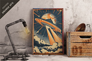 Grunge UFO posters. Retro Art., a Decorative Illustration by KENO Mascots (Thumbnail 4 of 5)