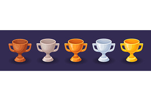 Game trophy cups ui. Winner trophies, an Illustration by Stock-Smart-Start