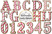 Candy Cane Alphabet Clipart, an Illustration by OK Design (Thumbnail 1 of 5)