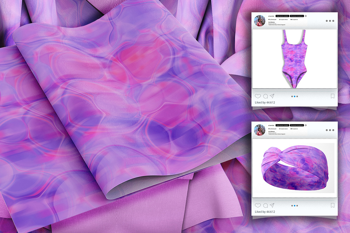 Flowing Fluidity: Set of Patterns, a Decorative Illustration by EireenBel (Photo 4 of 13)