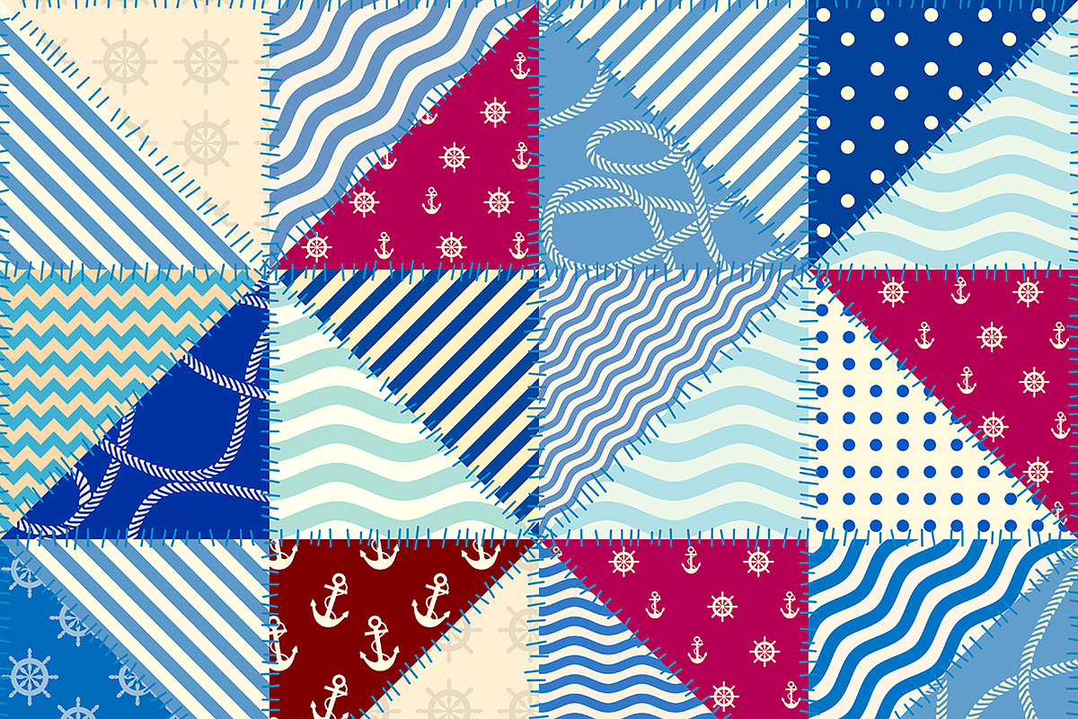 Triangles patchwork patterns. EPS