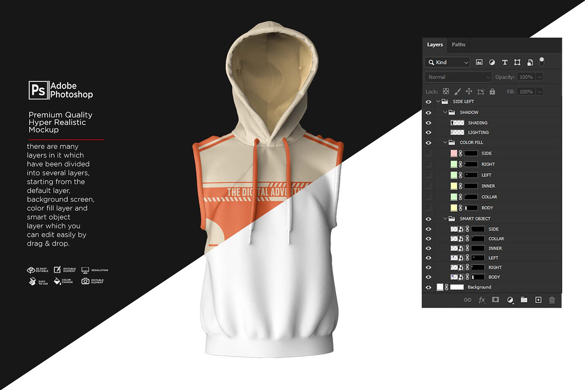 Hoodie Jacket Tank To Mockup, a Shirt Mockup by Nanggroe Scripting (Photo 4 of 9)