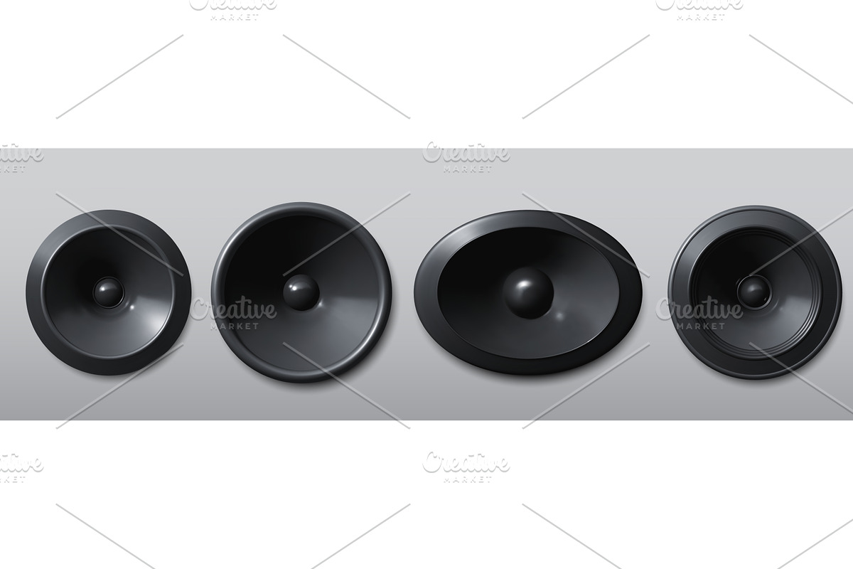 3D speaker realistic vector, music, an Illustration by art PVP - market