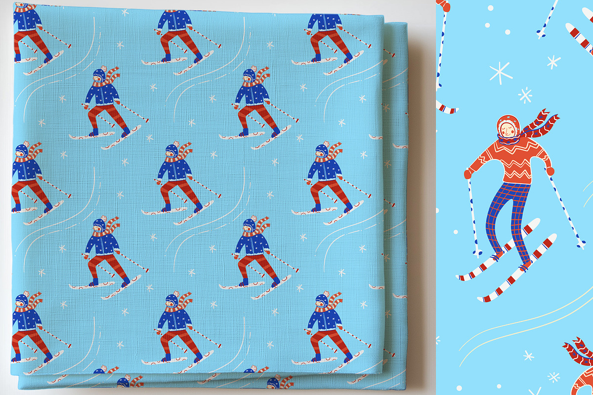 Vintage Winter Skiers, a Sport Illustration by Carpet Tapete Pretzel (Photo 6 of 10)