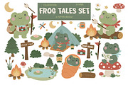 Frog Tales clipart & paper set, an Animal Illustration by Poppymoondesign (Thumbnail 1 of 5)
