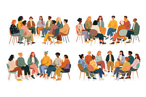 Psychotherapy group. People therapy, a Person Illustration by Stock-Smart-Start