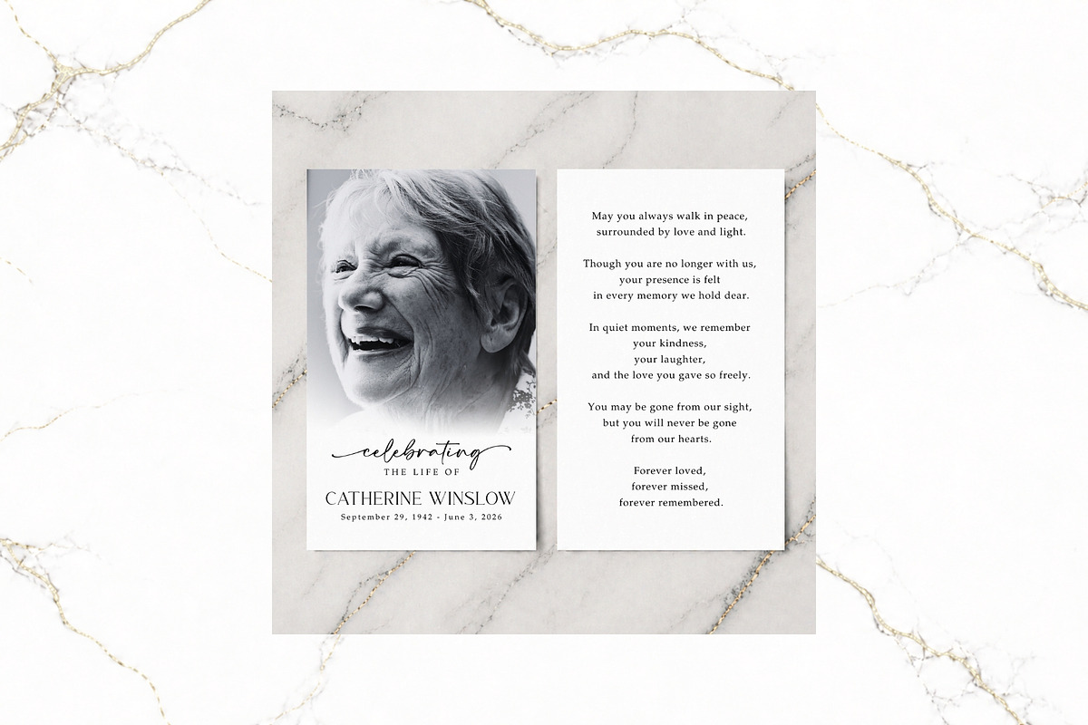 Funeral Bundle B&W Canva FR006, a Stationery Template by TyphoonStudio (Photo 5 of 12)